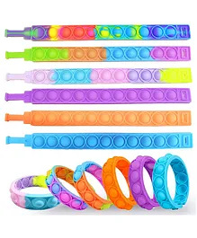 VGRASSP Pop It Fidget Sensory Stress Relief Silicone Pressure Relieving Squeeze Hand Watch Set of 3 (Colour may vary)