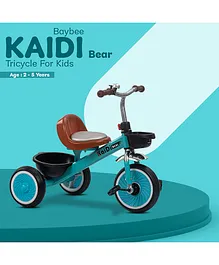 Baybee Kaidi Bear Plug n Play Tricycle With Front & Rear Storage Baskets - Green