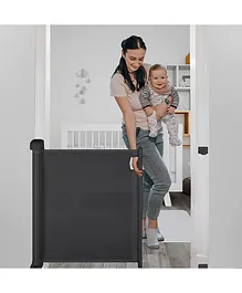 Baybee Retractable Safety Gate with Expandable up to 140cm Width & 80 cm Height - Black