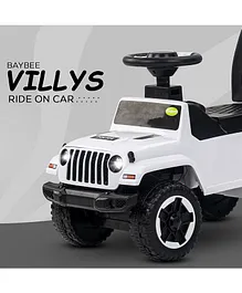 BAYBEE Villys Manual Push Ride on Car With Horn & LED Light - White