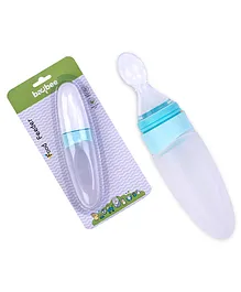 BAYBEE Silicone Squeeze Food Feeder Bottle With Spoon - Blue