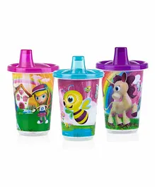 Nuby Wash Or Toss 3 Spout Cups With Lids Multicolor - 300 ml