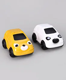 Toyzone Panda Pull String Car Pack Of 2 - White Yellow