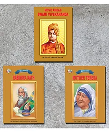 Move Ahead Swami Vivekanand Rabindranath Tagore & Swami Vivekananda in Chicago Biography Books Pack of 3 - English 