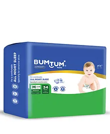Bumtum Baby Pull Up Ultra Soft Diaper Pants Medium - 34 Pieces