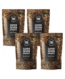  To Be Honest Super 7 Sprouts with Moong Moth Masoor Lobia Ragi Alfa Alfa & Kulthi Pack of 4 - 95 gm Each