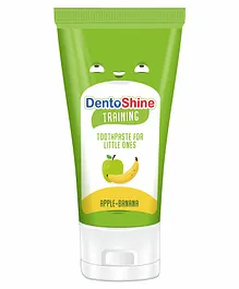 DentoShine Non Foaming & Fluoride Free Little One's Training Toothpaste Apple Banana Flavour - 60 g