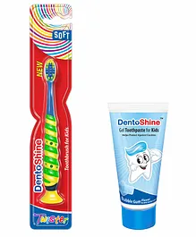 DentoShine Oral Care Combo Toothbrush And Bubble Gum Flavored Toothpaste - 80 gm