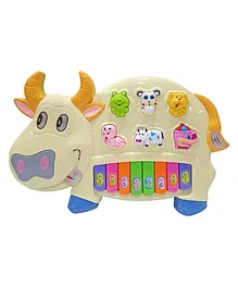 New Pinch Funny Cow shape Musical Piano with 3 Modes Animal Sounds Flashing Lights & Wonderful Gift for Toddler