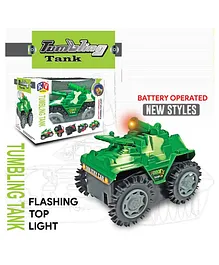 Vijaya Impex Battery Operated Tumbling Tank with Flashing Top Light - Green