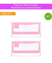 Safe-O-Kid 6 Feet Plain Washable Bed Rail Guard Pack of 2 - Pink