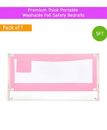 Safe-O-Kid 5 Feet Plain Washable Bed Rail Guard - Pink