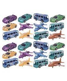 Toyshine Set of 24 Vehicles Toy Pack with Friction Power Toy