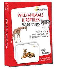 GrapplerTodd Wild Animals & Reptiles Flash Cards Multicolor - 24 Pieces