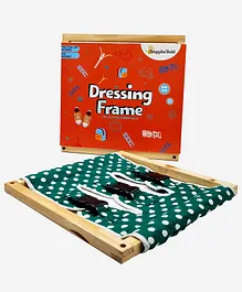 GrapplerTodd Early Learning Montessori Buckle Toddler Dressing Frames Toy Easy & Fun Way of Learning - Green