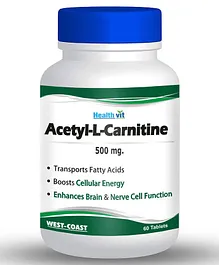 Healthvit Acetyl L Carnitine 500 Mg - 60 Capsules