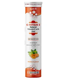 Healthvit Orange Flavour C Vitan Z Natural Vitamin C Zinc - 20 Effervescent Tablets 