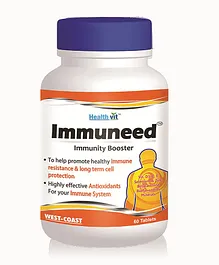 Healthvit Immuneed Immunity Booster 60 Tablets Vit D3 C E Selenium & Zinc Betacarotene Bioflavonoids Minerals