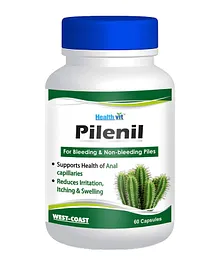 Healthvit Pilenil For Bleeding & Non Bleeding Piles - 60 Capsules