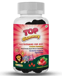 Top Gummy Multivitamins with 16 Vitamins & Minerals For Growth & Development Strawberry Flavor Gummies Gluten Soy & Dairy Free - 30 Gummies