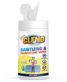 Cleno Sanitizing And Disinfectant Wet Wipes Cleanse Floor Frame Furniture Shelves Table And Chair For Stain And Dirt's Household Area - 50 Wipes