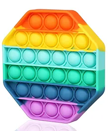 tinykart Octagon Shaped Popit Bubble Stress Relieving Silicone Pop It Fidget Toy - Multicolor