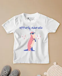 Be Awara Otterly Adorable Print Half Sleeves T-Shirt - White