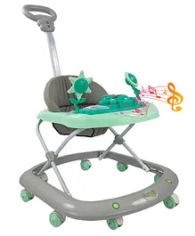 Dash Butterfly Baby Foldable Walker with Rattles Music Parent Handle Rod & Adjustable Height Activity Walker- Green