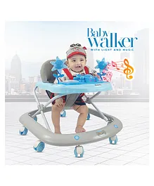 Dash Baby Musical Walker With Adjustable Height & Activity Rattle Toys- Blue