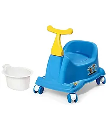 Clever Fox Scooter Style Baby Potty Seat With Removable Bowl and Wheels and Handle Toilet Seat - Blue