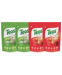 Teos Nutri Pops Roasted Makhana Snacks Cream and Onion & Tomato Twist (4 x 75 gm)