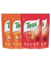 Teos Nutri Pops Roasted Makhana Snacks Tangy Pickle & Tomato Twist Pack of 4 - 75 gm Each