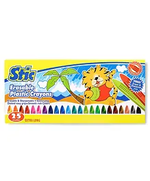 Stic Erasable Washable Plastic Crayons 25 Shades Extra Long Pack of 2 Sets