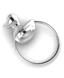 Krysaliis Sterling Silver Duck Ring Rattle - Silver