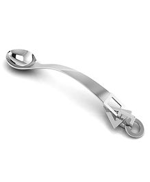 Krysaliis Sterling Silver Curved Handle Spoon With Shapes Charms - Silver
