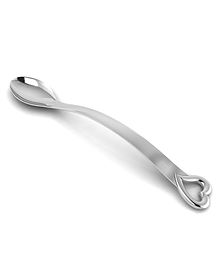 Krysaliis Sterling Silver Curved Handle Spoon With Curved Heart - Silver