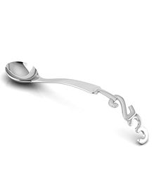 Krysaliis Sterling Silver Curved Handle Spoon With 123 - Silver