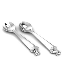Krysaliis Sterling Silver Spoon & Fork Set Duck - Silver