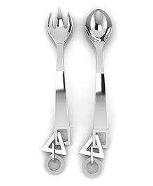 Krysaliis Sterling Silver Spoon & Fork Set Shapes Charms - Silver