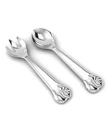 Krysaliis Sterling Silver Baby Spoon & Fork Set The Elephant Set - Silver