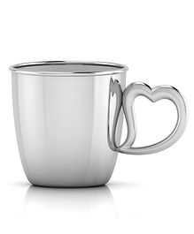Krysaliis Sterling Silver Baby Cup With Heart Handle - Silver