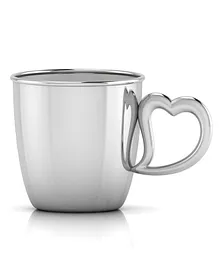 Krysaliis Sterling Silver Baby Cup With Heart Handle - Silver