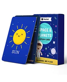 WiseTed Space & Planets Non Tearable and Wipe 'n' Clean Flash Cards