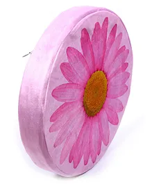 Keshav Creation Pink Flower Round Cushion Toy - Pink