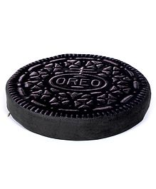 Keshav Creation Oreo  Biscuits Round Cushion - Black