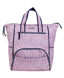 My Milestones Diaper Bag Backpack Suave Geometric Print- Peach 