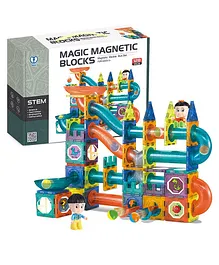 Magnetic Marble Run Blocks Magnetic Tile Toys Multicolour - 128 pieces