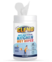 Cleno Anti-Bacterial Kitchen Wet Wipes - 50 Wipes