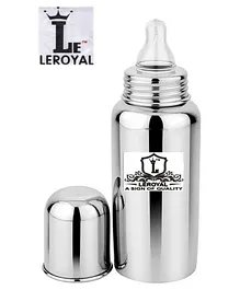 Leroyal Stainless Steel Baby Feeding Bottle Silver - 250 ml