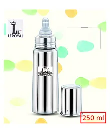 Leroyal Stainless Steel Baby Feeding Bottle Silver- 250  ml